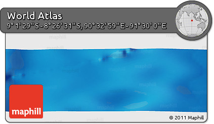 Shaded Relief Panoramic Map of the Area around 8° 44' 0" S, 91° 1' 30" E