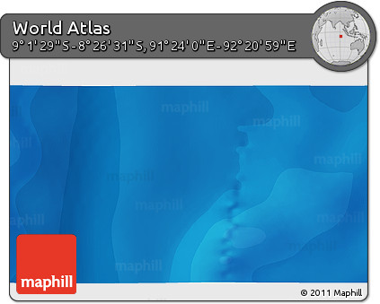 Political 3D Map of the Area around 8° 44' 0" S, 91° 52' 30" E