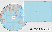 Gray Location Map of the area around 8° 44' 0" S, 91° 52' 30" E