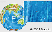Physical Location Map of the area around 8° 44' 0" S, 93° 34' 29" E