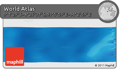 Shaded Relief Panoramic Map of the Area around 8° 44' 0" S, 93° 34' 29" E