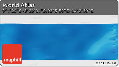 Shaded Relief Panoramic Map of the Area around 8° 44' 0" S, 93° 34' 29" E