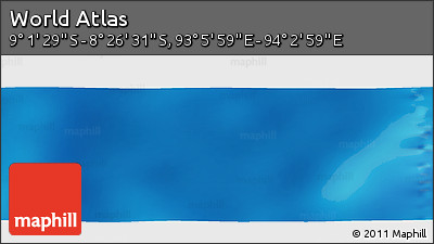 Shaded Relief Panoramic Map of the Area around 8° 44' 0" S, 93° 34' 29" E