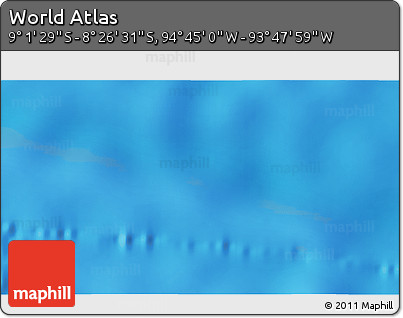 Physical 3D Map of the Area around 8° 44' 0" S, 94° 16' 30" W
