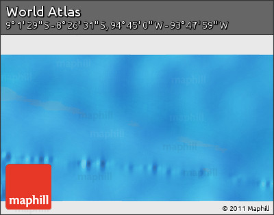 Shaded Relief 3D Map of the Area around 8° 44' 0" S, 94° 16' 30" W