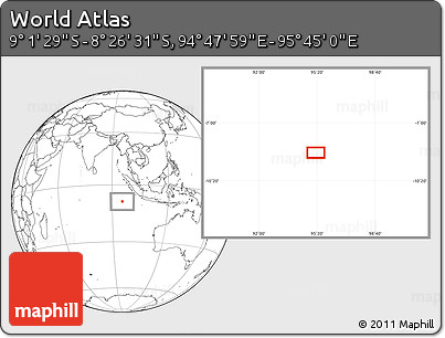 Blank Location Map of the Area around 8° 44' 0" S, 95° 16' 30" E