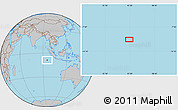 Gray Location Map of the area around 8° 44' 0" S, 95° 16' 30" E