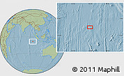 Savanna Style Location Map of the area around 8° 44' 0" S, 95° 16' 30" E, hill shading