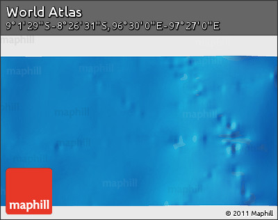 Shaded Relief 3D Map of the Area around 8° 44' 0" S, 96° 58' 29" E