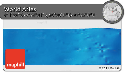 Shaded Relief Panoramic Map of the Area around 8° 44' 0" S, 96° 58' 29" E