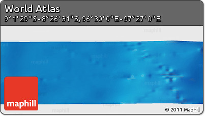 Shaded Relief Panoramic Map of the Area around 8° 44' 0" S, 96° 58' 29" E