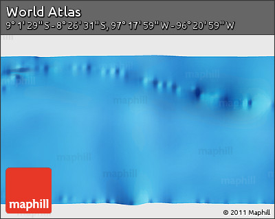 Physical 3D Map of the Area around 8° 44' 0" S, 96° 49' 29" W