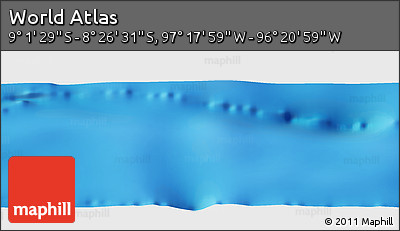 Physical Panoramic Map of the Area around 8° 44' 0" S, 96° 49' 29" W