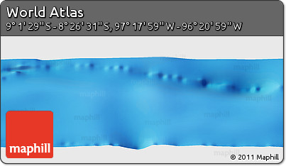 Physical Panoramic Map of the Area around 8° 44' 0" S, 96° 49' 29" W
