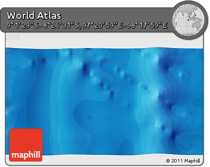 Political 3D Map of the Area around 8° 44' 0" S, 97° 49' 29" E