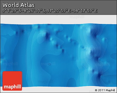 Political 3D Map of the Area around 8° 44' 0" S, 97° 49' 29" E