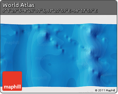 Political 3D Map of the Area around 8° 44' 0" S, 97° 49' 29" E