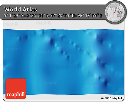 Shaded Relief 3D Map of the Area around 8° 44' 0" S, 97° 49' 29" E