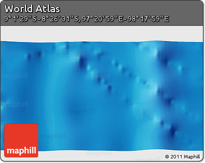 Shaded Relief 3D Map of the Area around 8° 44' 0" S, 97° 49' 29" E