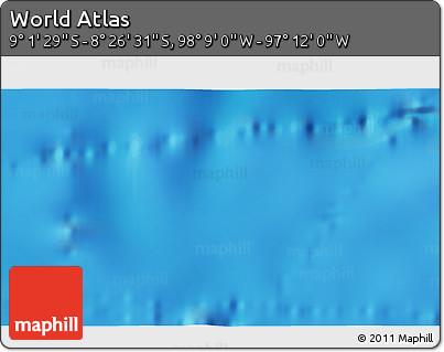 Physical 3D Map of the Area around 8° 44' 0" S, 97° 40' 30" W