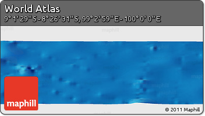 Shaded Relief Panoramic Map of the Area around 8° 44' 0" S, 99° 31' 30" E
