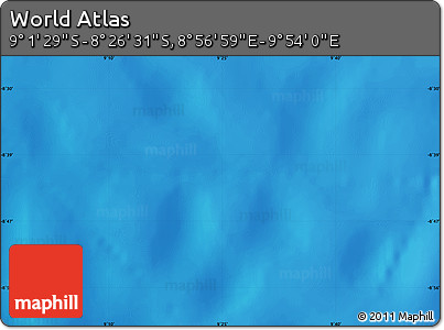 Physical Map of the Area around 8° 44' 0" S, 9° 25' 30" E