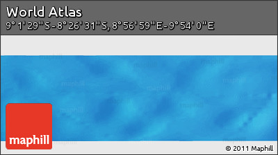 Shaded Relief Panoramic Map of the Area around 8° 44' 0" S, 9° 25' 30" E