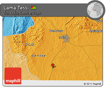 Political 3D Map of Lama Tessi