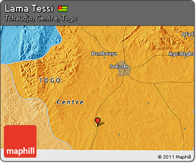 Political 3D Map of Lama Tessi