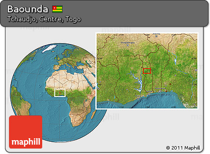 Satellite Location Map of Baounda