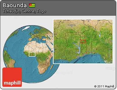 Satellite Location Map of Baounda
