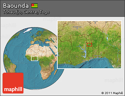 Satellite Location Map of Baounda