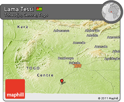 Physical Panoramic Map of Lama Tessi