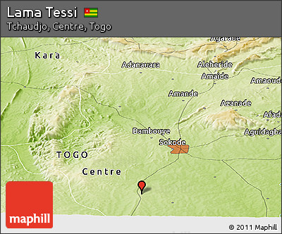 Physical Panoramic Map of Lama Tessi