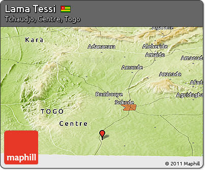 Physical Panoramic Map of Lama Tessi