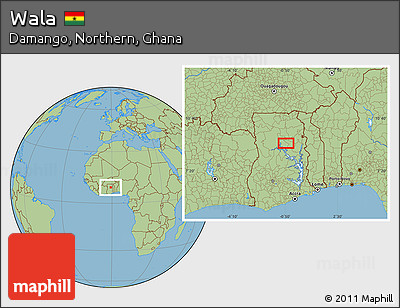 Savanna Style Location Map of Wala