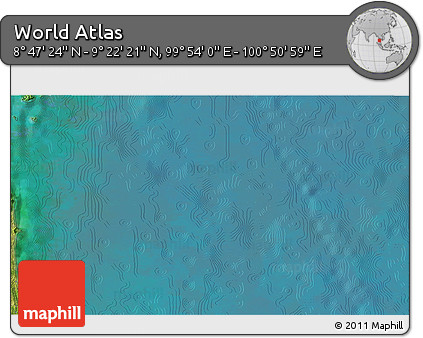 Satellite 3D Map of the Area around 9° 4' 52" N, 100° 22' 30" E