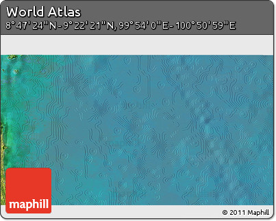 Satellite 3D Map of the Area around 9° 4' 52" N, 100° 22' 30" E