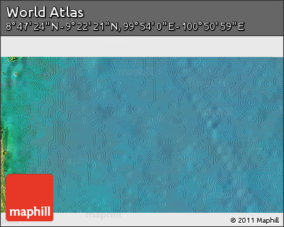Satellite 3D Map of the Area around 9° 4' 52" N, 100° 22' 30" E