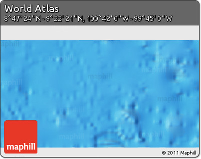 Shaded Relief 3D Map of the Area around 9° 4' 52" N, 100° 13' 29" W