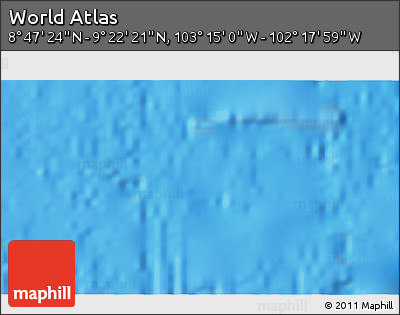 Physical 3D Map of the Area around 9° 4' 52" N, 102° 46' 30" W