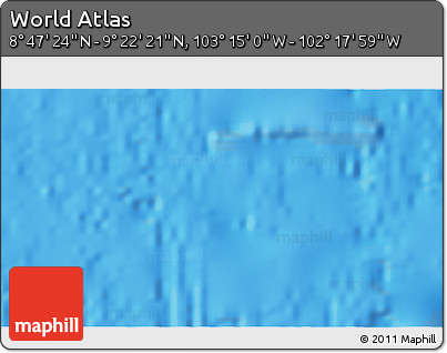Physical 3D Map of the Area around 9° 4' 52" N, 102° 46' 30" W