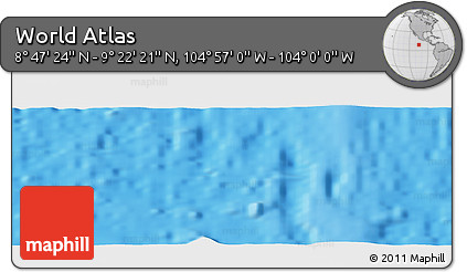 Physical Panoramic Map of the Area around 9° 4' 52" N, 104° 28' 29" W