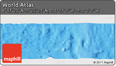 Physical Panoramic Map of the Area around 9° 4' 52" N, 104° 28' 29" W