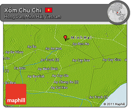 Physical 3D Map of Xóm Chu Chi
