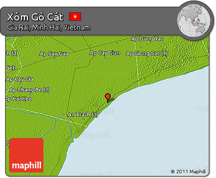 Physical 3D Map of Xóm Gò Cát