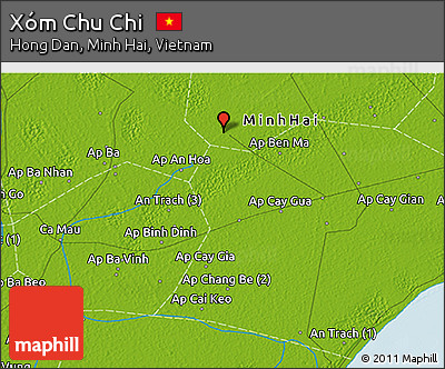 Physical 3D Map of Xóm Chu Chi