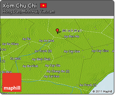Physical 3D Map of Xóm Chu Chi