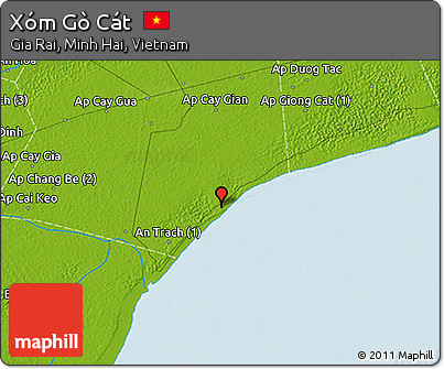 Physical 3D Map of Xóm Gò Cát