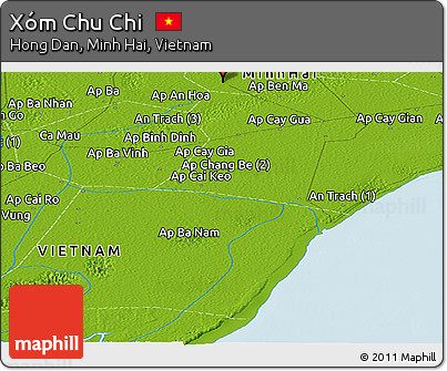 Physical Panoramic Map of Xóm Chu Chi